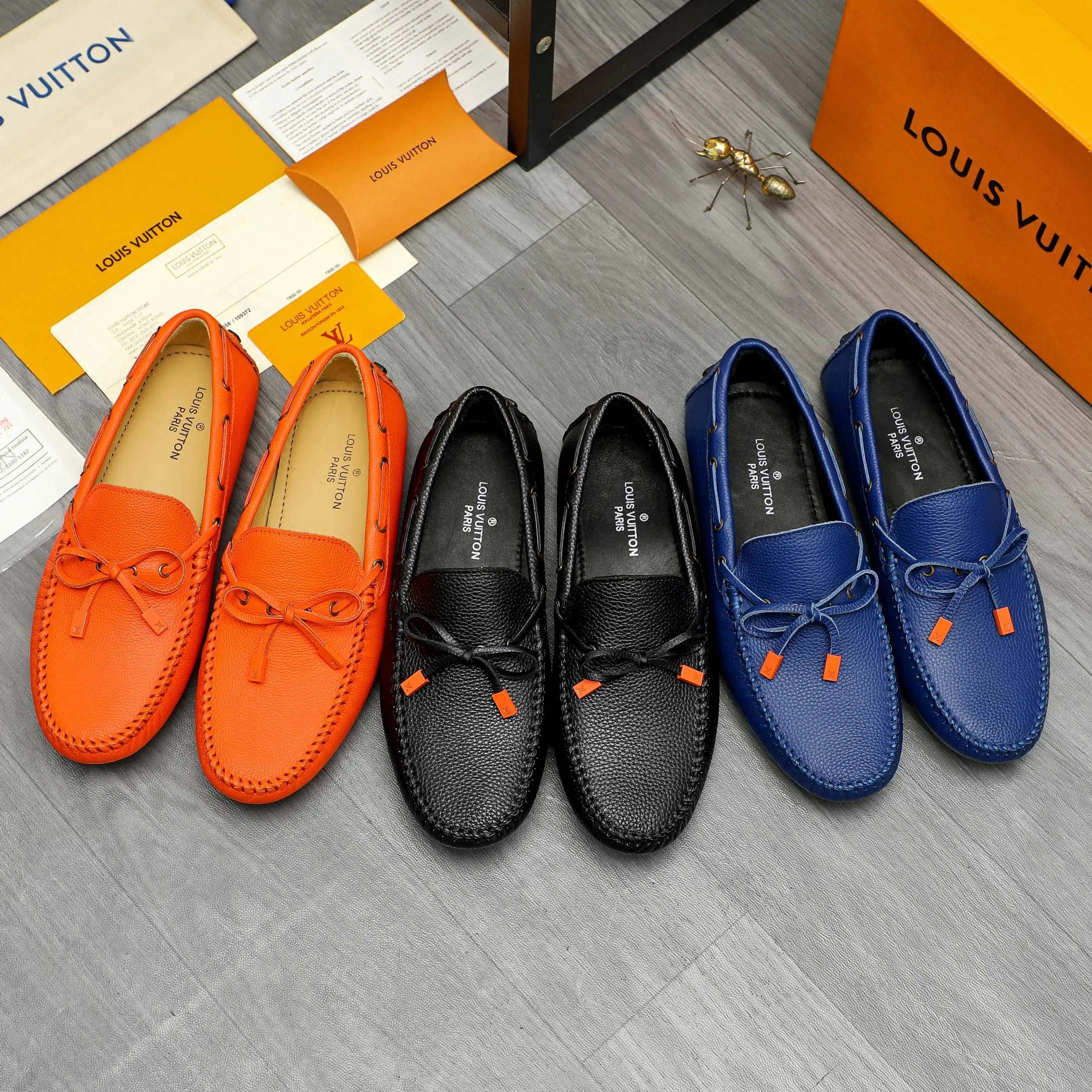 Men's shoes 💰420 Product trademark: LV "Louis Vuitton" casual slip-on shoes Regular size: 38-46 (45.46 custom-made, non-returnable) Product materials: Selected pebbled cowhide upper, sheepskin lining, original bean outsole